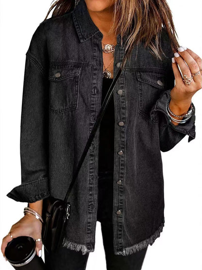 Washed Denim Shirt Jacket