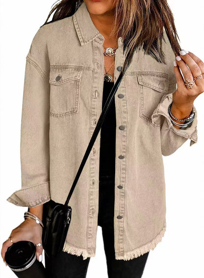 Washed Denim Shirt Jacket