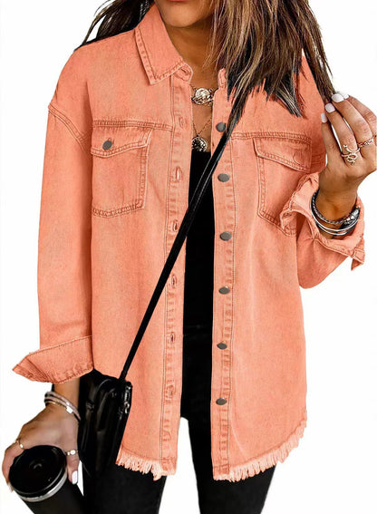 Washed Denim Shirt Jacket
