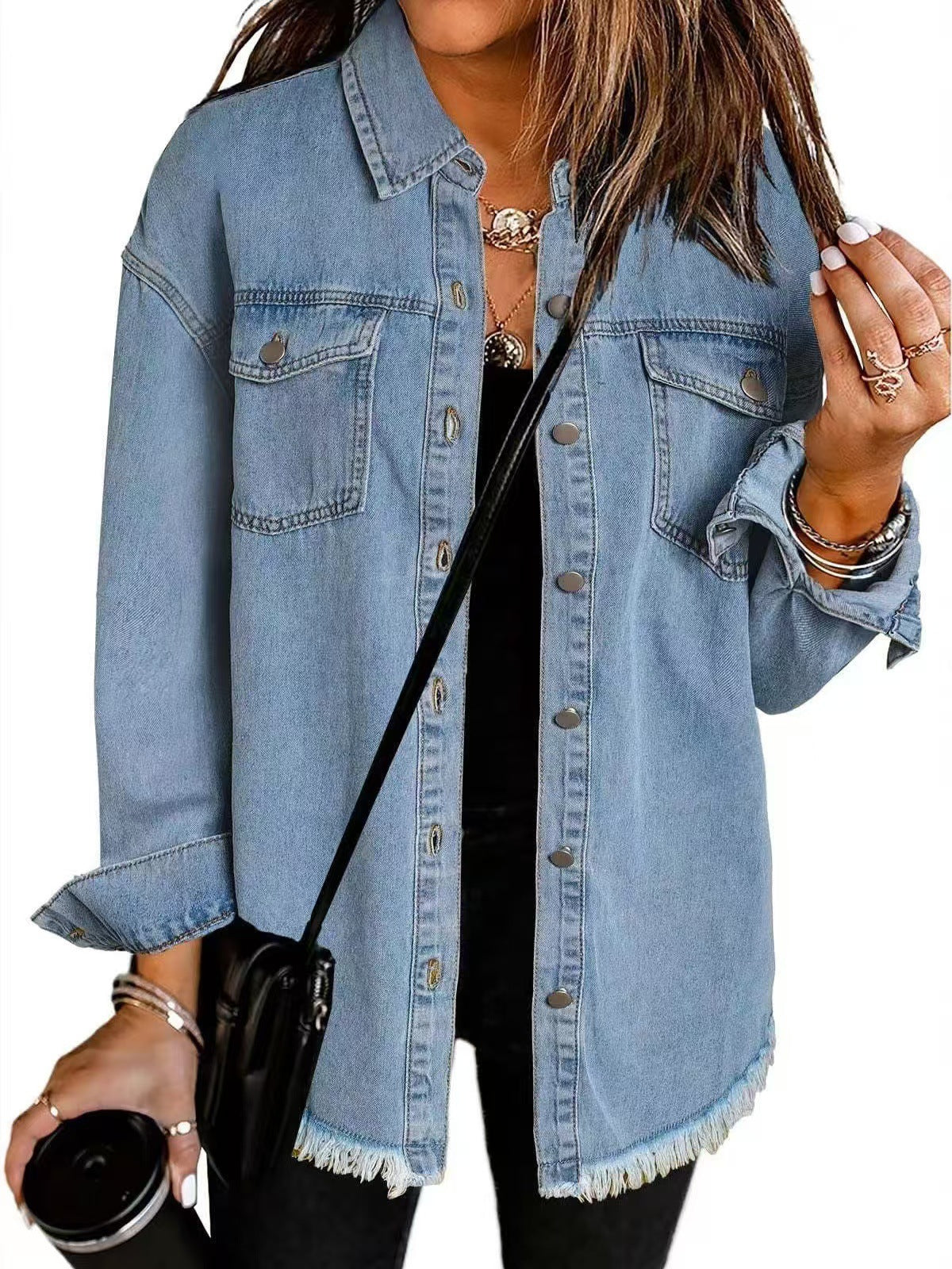 Washed Denim Shirt Jacket