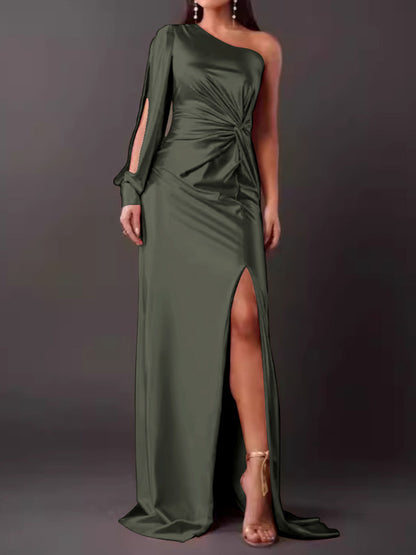 Tight Waist Split Dress