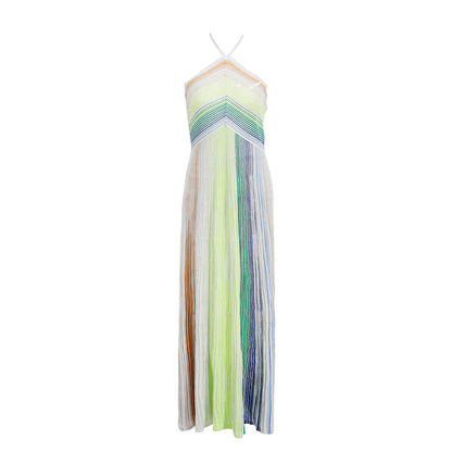 Contrast Pleated Dress