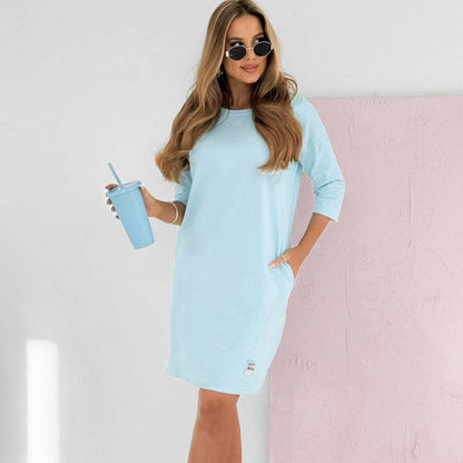 Seven-Point Sleeve Dress